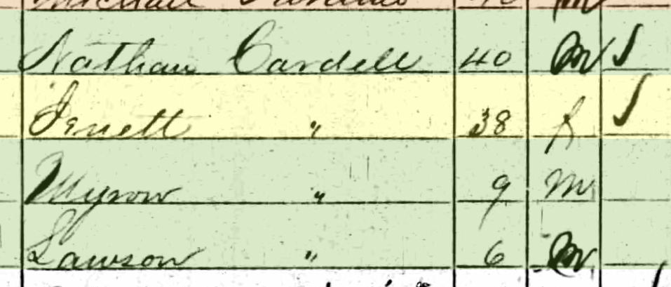 detail from 1860 Census